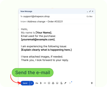Screenshot showing send button
